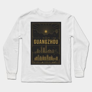 Guangzhou Minimal Lineal Poster Long Sleeve T-Shirt